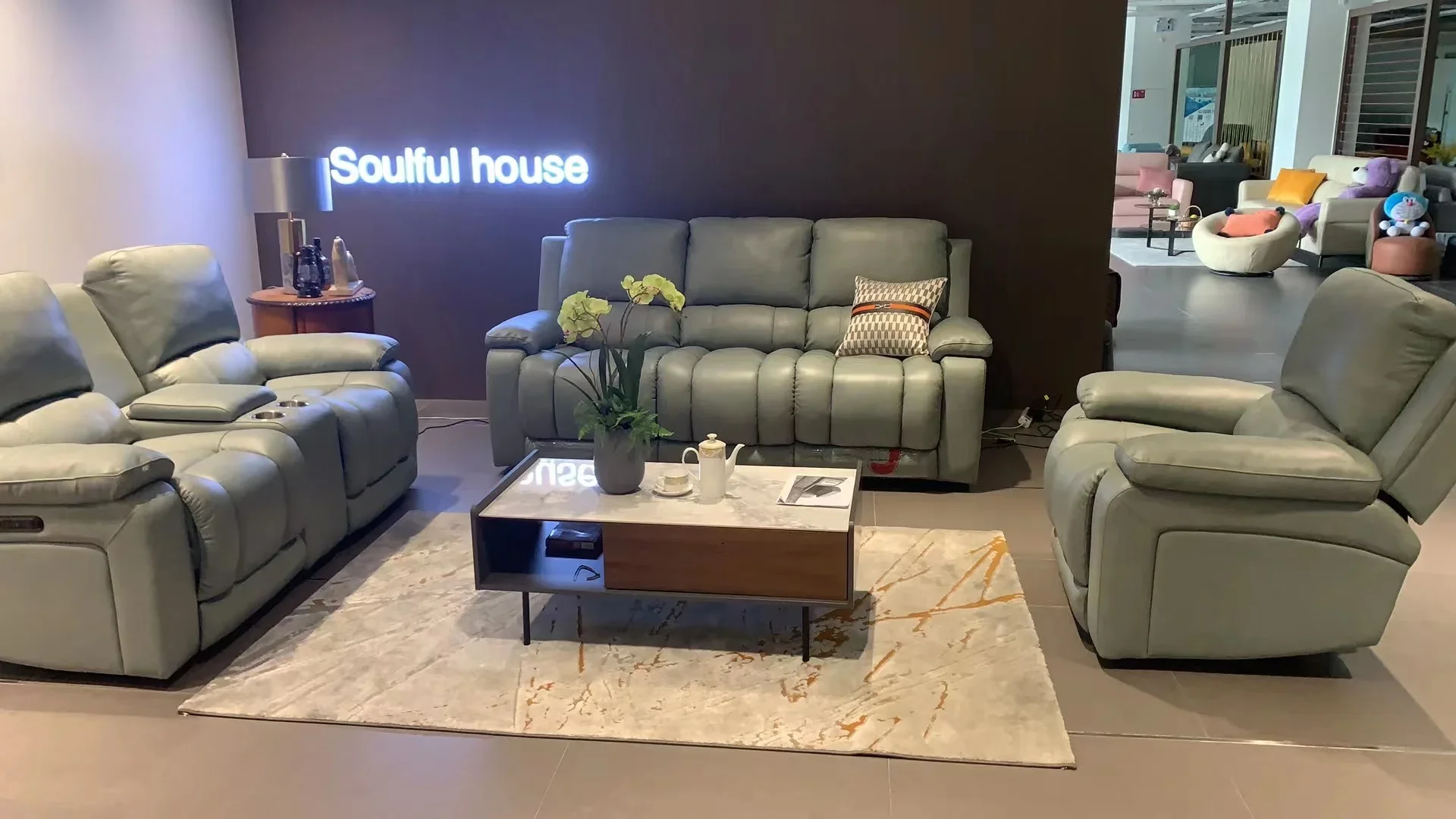 European luxury living room furniture leather sofa sets 1+2+3