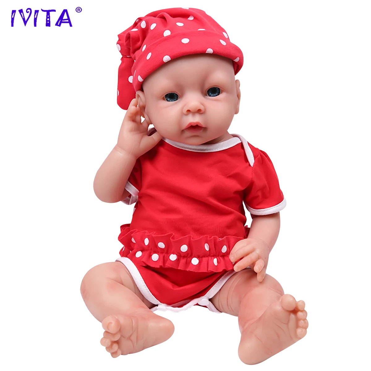 IVITA 100% Silicone Reborn Baby Dolls Painted Realistic Baby Doll Lifelike Newborn Wholesale Toys for Children Christmas Gift — view 3