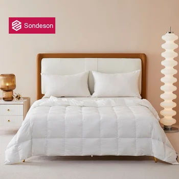 Sondeson lavable en Machine 100% duvet d'oie léger couette remplissage 3D pain couette reine roi couverture 100% coton 1 pièces 1