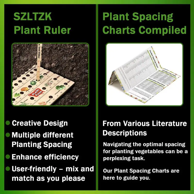 Wooden Plant Ruler Seed Dibber Seed Spacing Ruler Gardening Tools