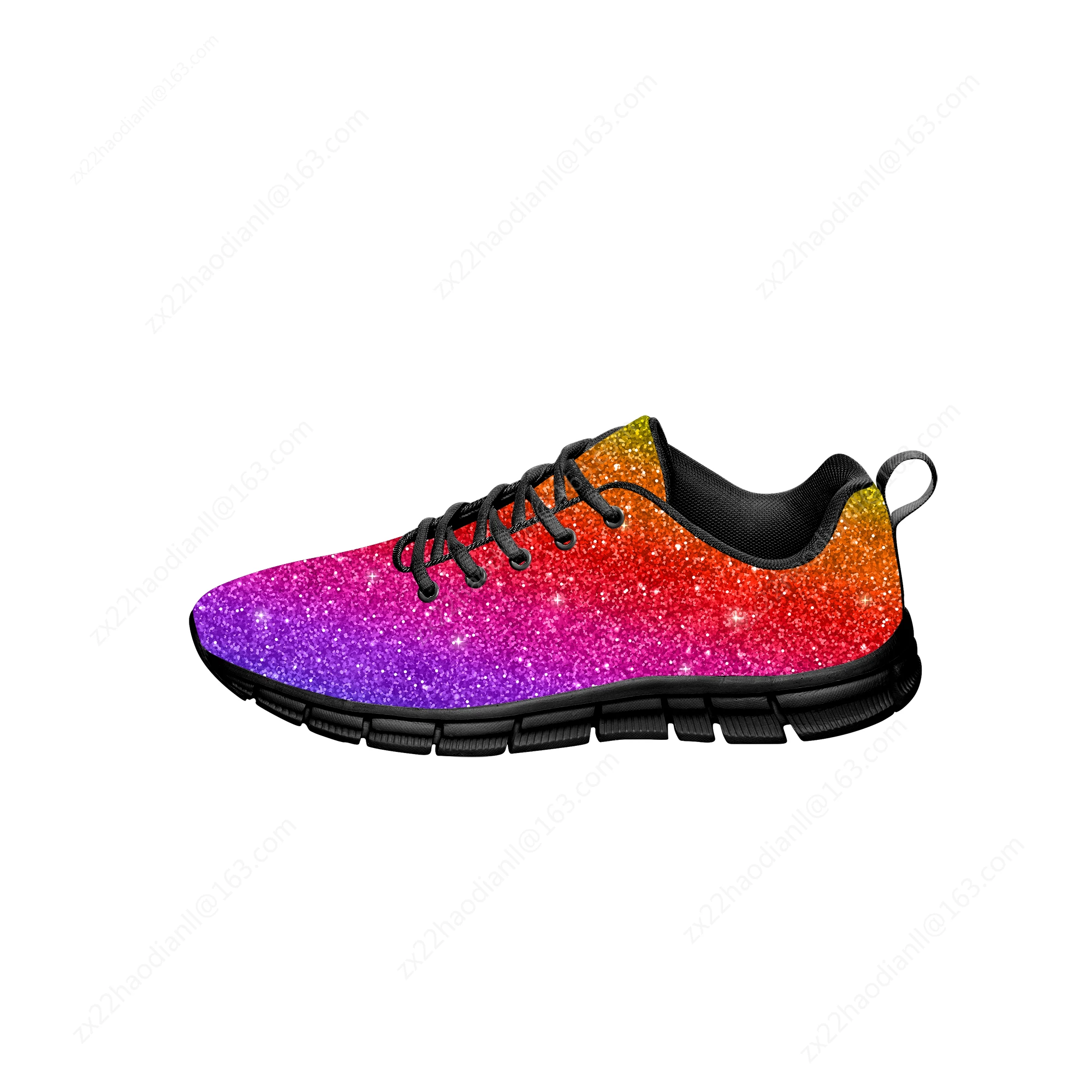 Rainbow Glitter Sneakers Mens Womens Teenager Funny Hot Fashion Casual Shoes Canvas Running 3D Printed Shoes Lightweight shoe
