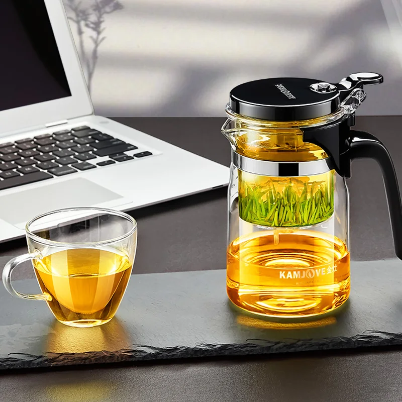 KAMJOVE Glass Tea Pot with Infuser and Filter