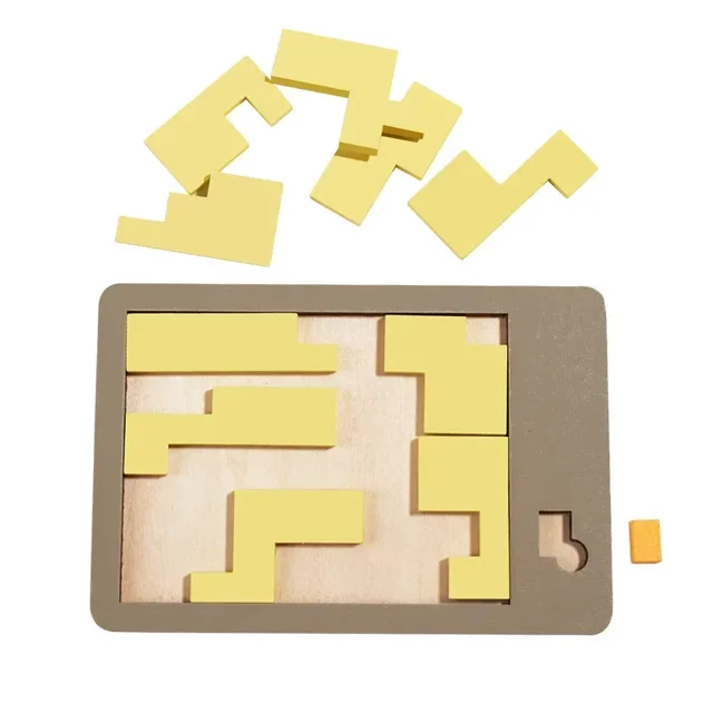 Wooden Tangram Board Puzzle Game Montessori Shape Puzzle Sorting Games Toy Colorful Tangram Educational Pattern Toy For Children 5