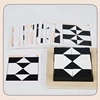 Wooden White And Black Jigsaw Puzzle Tangram Toy Kids Early Education Sorting Battle Games Toys Children Gift Brain Teaser Game 3