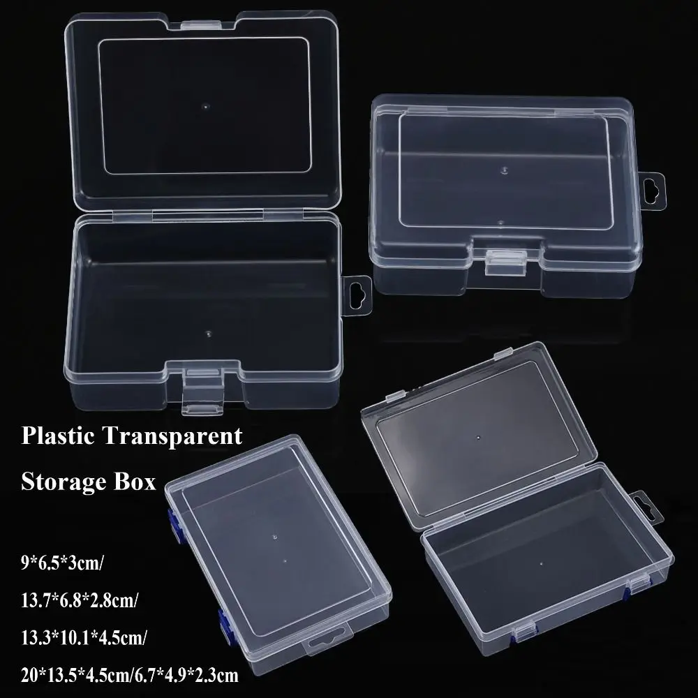 

Square Transparent Storage Box New 5 Sizes Transparent Small Items Case Plastic Sundries Organizer Packing Boxes