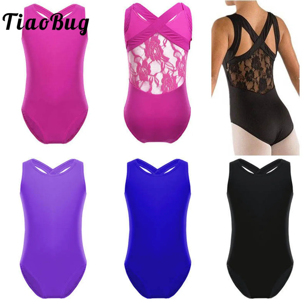 TiaoBug leotardo de Ballet profesional para niñas, leotardo de gimnasia