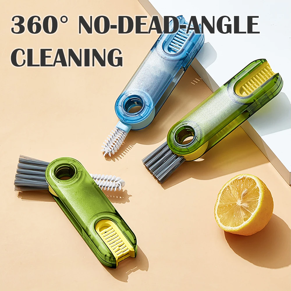 Cup Brush 3-in-1 Multi-Functional U-Shape for Cup Mouth Bottle and Mug Cleaning