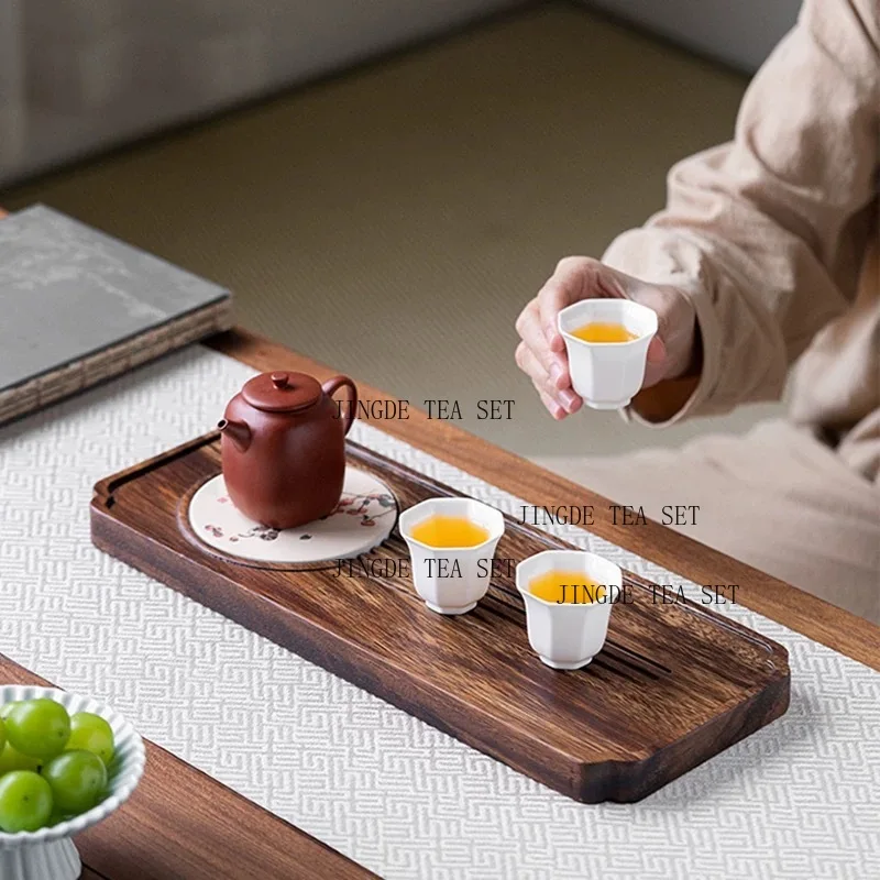 15x38cm North American black walnut tea tray high-end solid wood dry foam household small tea tray