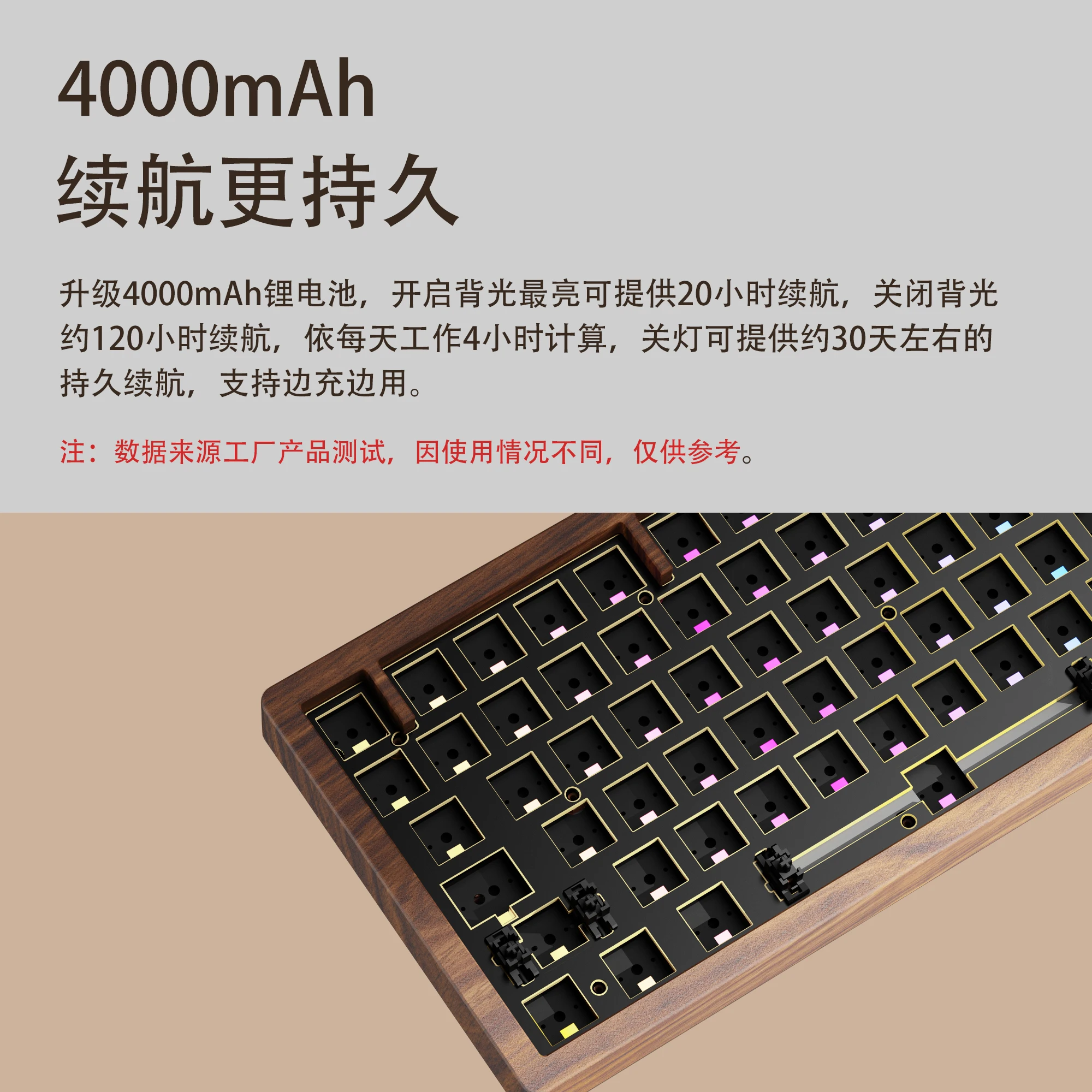 호두 키보드 키트 트라이 모드 무선 기계식 게임용 키보드 75% 레이아웃 북미 호두 RGB Bluetooth 2.4G 핫 스왑