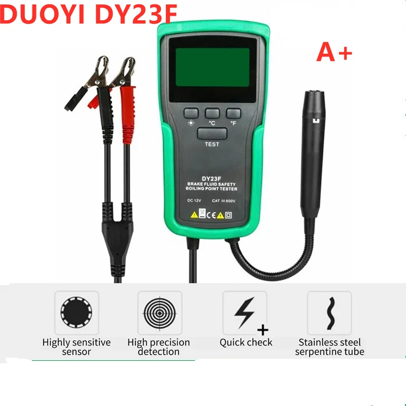 

DUOYI DY23F 12V Antifreeze Point Detector Automotive Car DOT5 DOT5.1 DOT3 DOT4 SUPER DOT4 Brake Fluid Boiling Point Tester A++