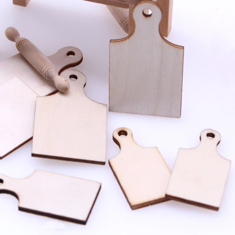

Dollhouse Miniatures Kitchen Wooden Cutting Board Mini Bread Small Chopping Board Home Cooking Vegetables Kitchen Accessory Toy