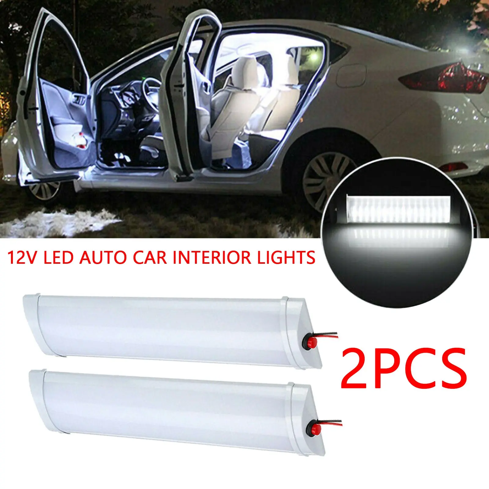 

Lights 2x 12V LED Auto Car Interior Dome Roof Ceiling Reading Trunk Light Strip for RV Van Camper Car Accessories