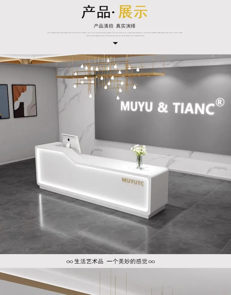 Description Picture 5 of itemModern Executive Reception Desks Counter Corner Shop Register Front Reception Desks Service Empfangstheke Minimalist Furniture