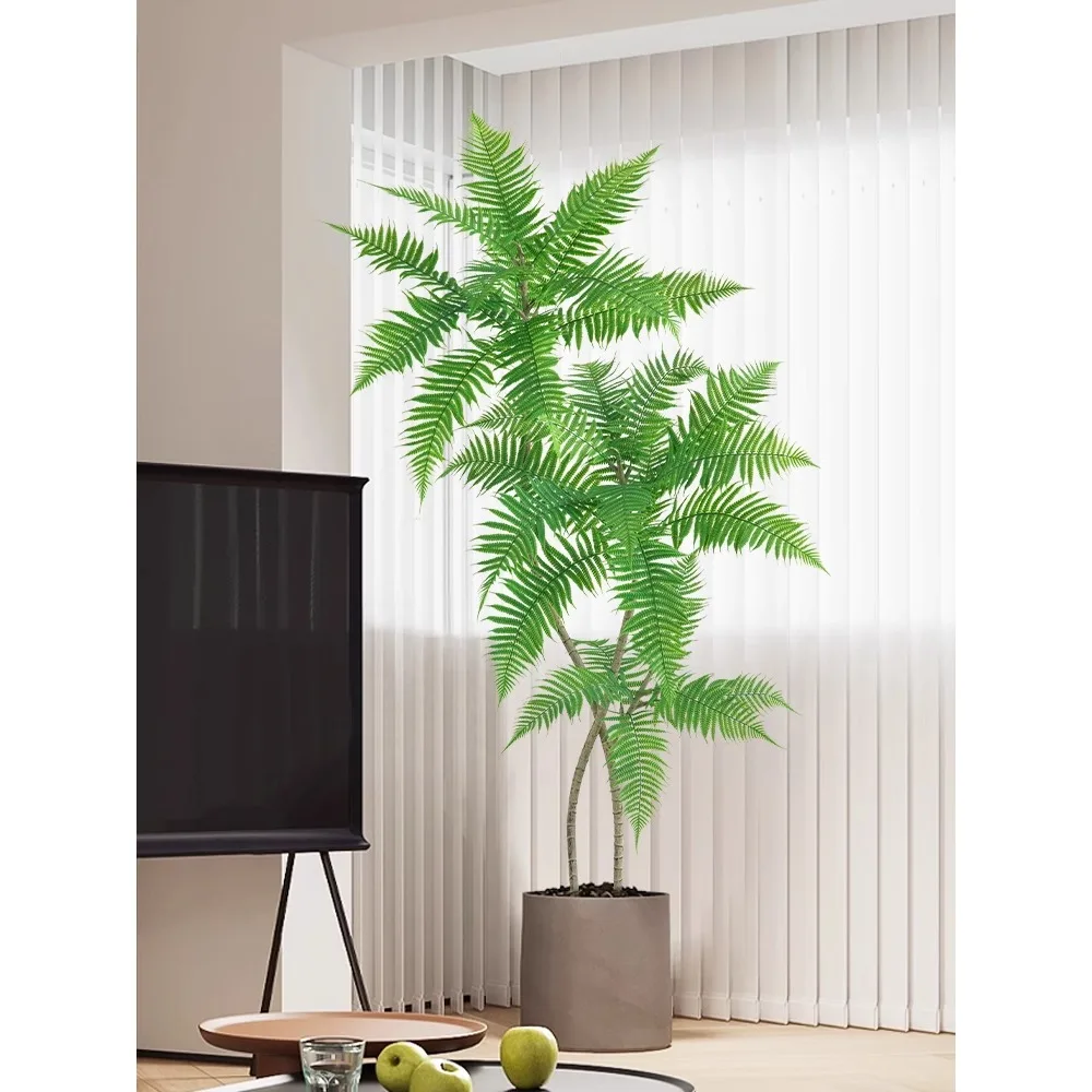 

Simulation of green living room fake plants potted Jacaranda indoor landing high-end luxury decorative bionic flower ornaments