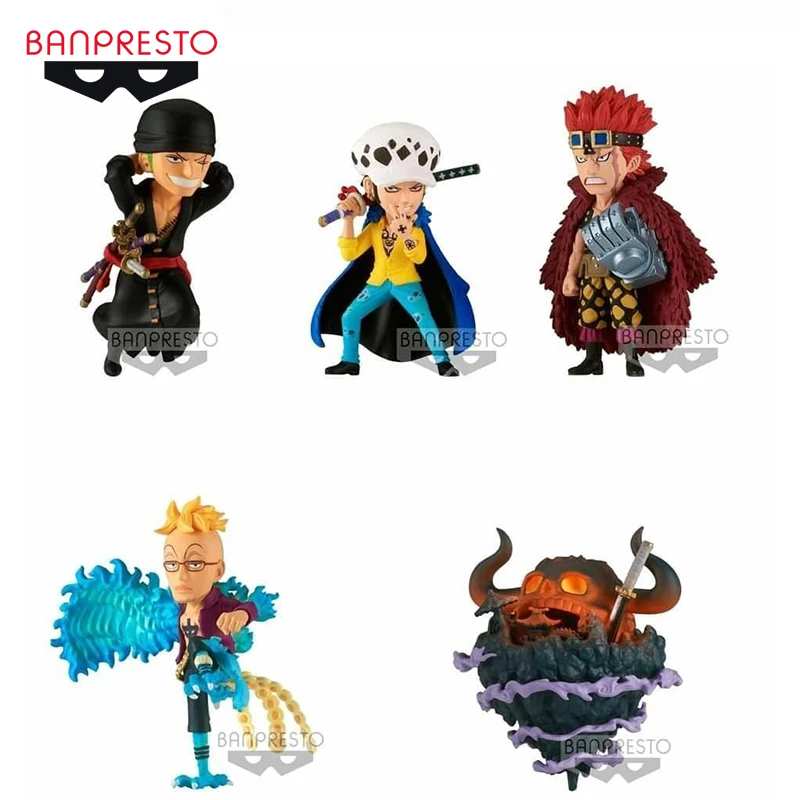 

In Stock 5PCS Original BANPRESTO ONE PIECE WCF Marco Zoro Law The Island of Ghosts PVC Anime Figure Action Figures Model Toys