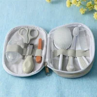 1 set of baby toothbrush, combing and care kit, children's nail clippers, nail file and scissors, infant daily care set 3