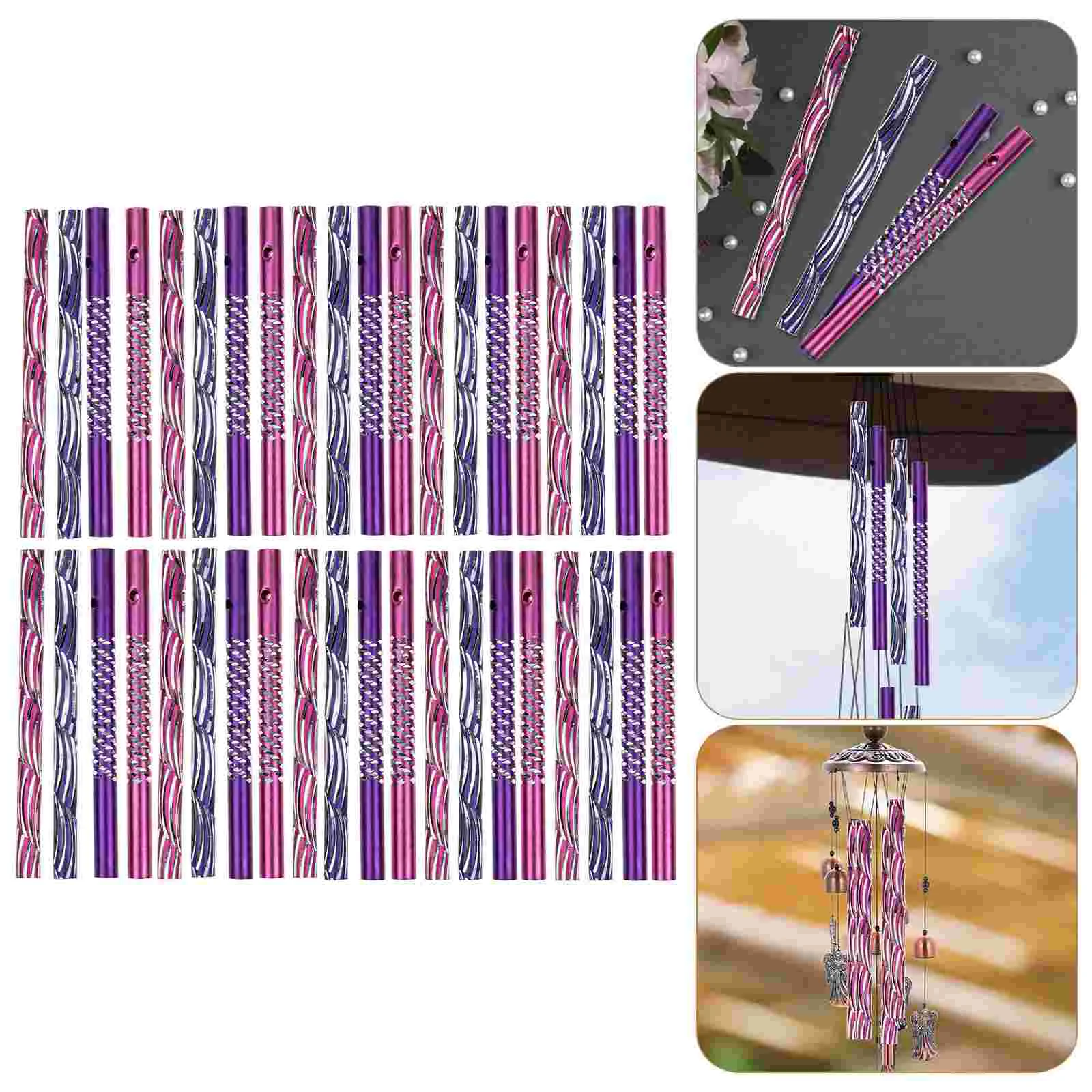 

40 Pcs Wind Chimes Supplies Living Room Essentials Accessories Aluminum Replacement