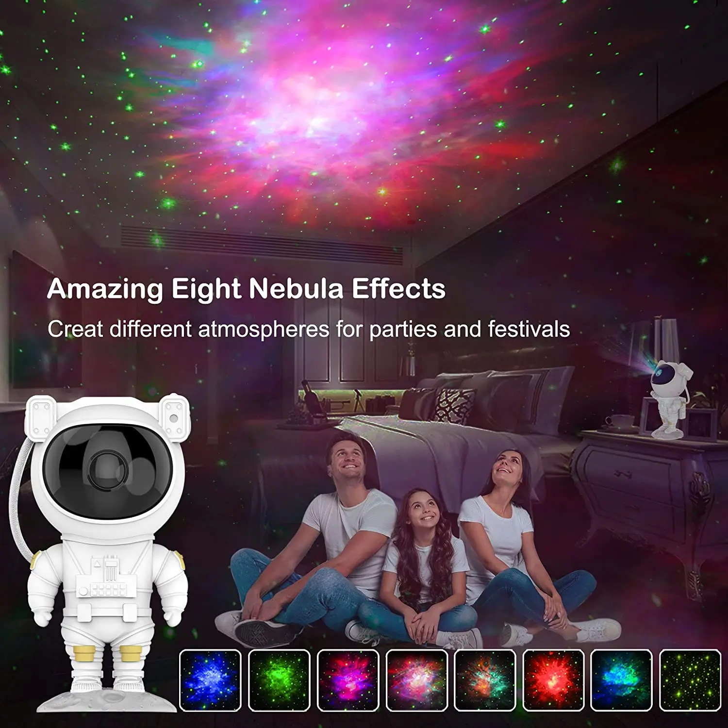 Galaxy Star Astronaut Projector Starry Sky Night Light USB Rotating Nightlights For Decorative Luminaires Children's Gift moon night light