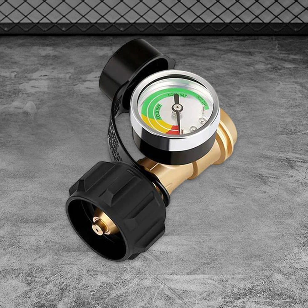 Propane Tank Gauge Level Indicator Gas Pressure Meter Universal Propane Gauge for RV Camper Cylinder BBQ Gas Grill Heater