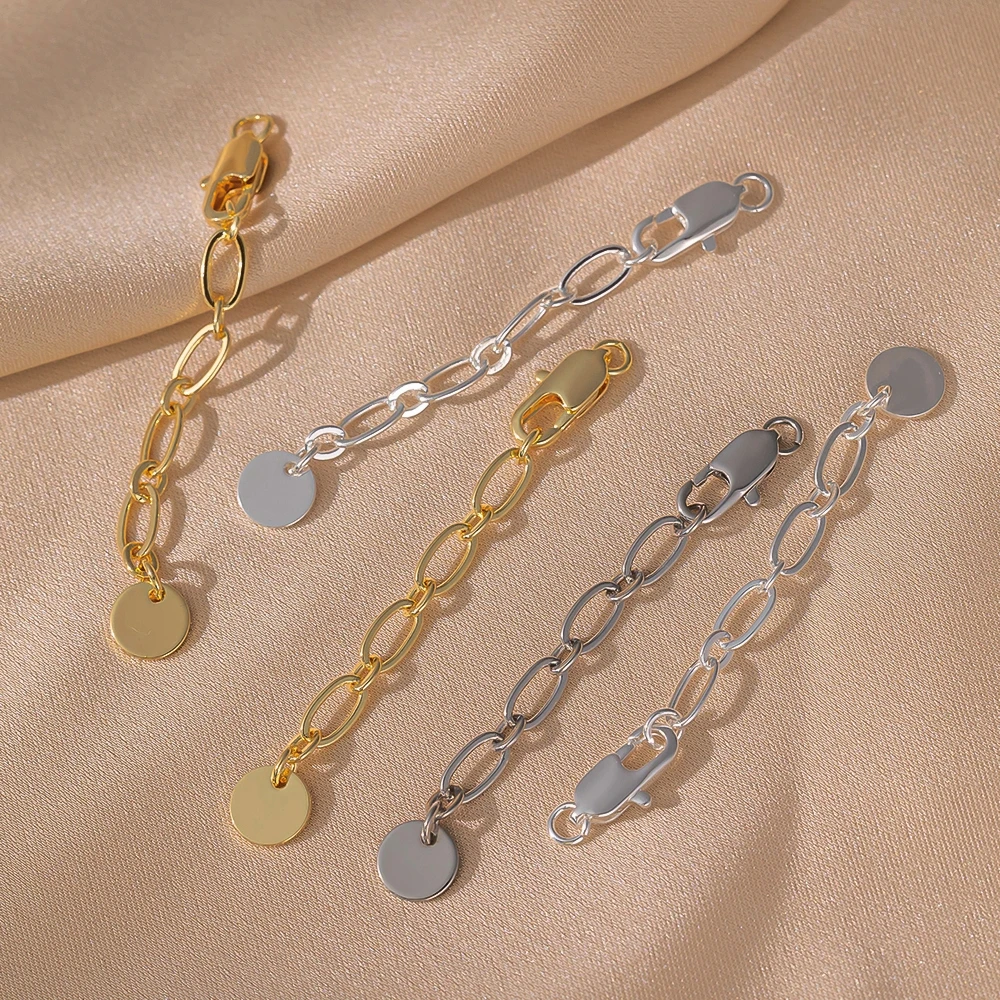 2–6 Stück 18 Karat vergoldetes Messing, runde ExtensionTail-Kette mit Karabinerverschlüssen für Schmuckherstellung, DIY-Halskette, Armband, Zubehör – Detail 4