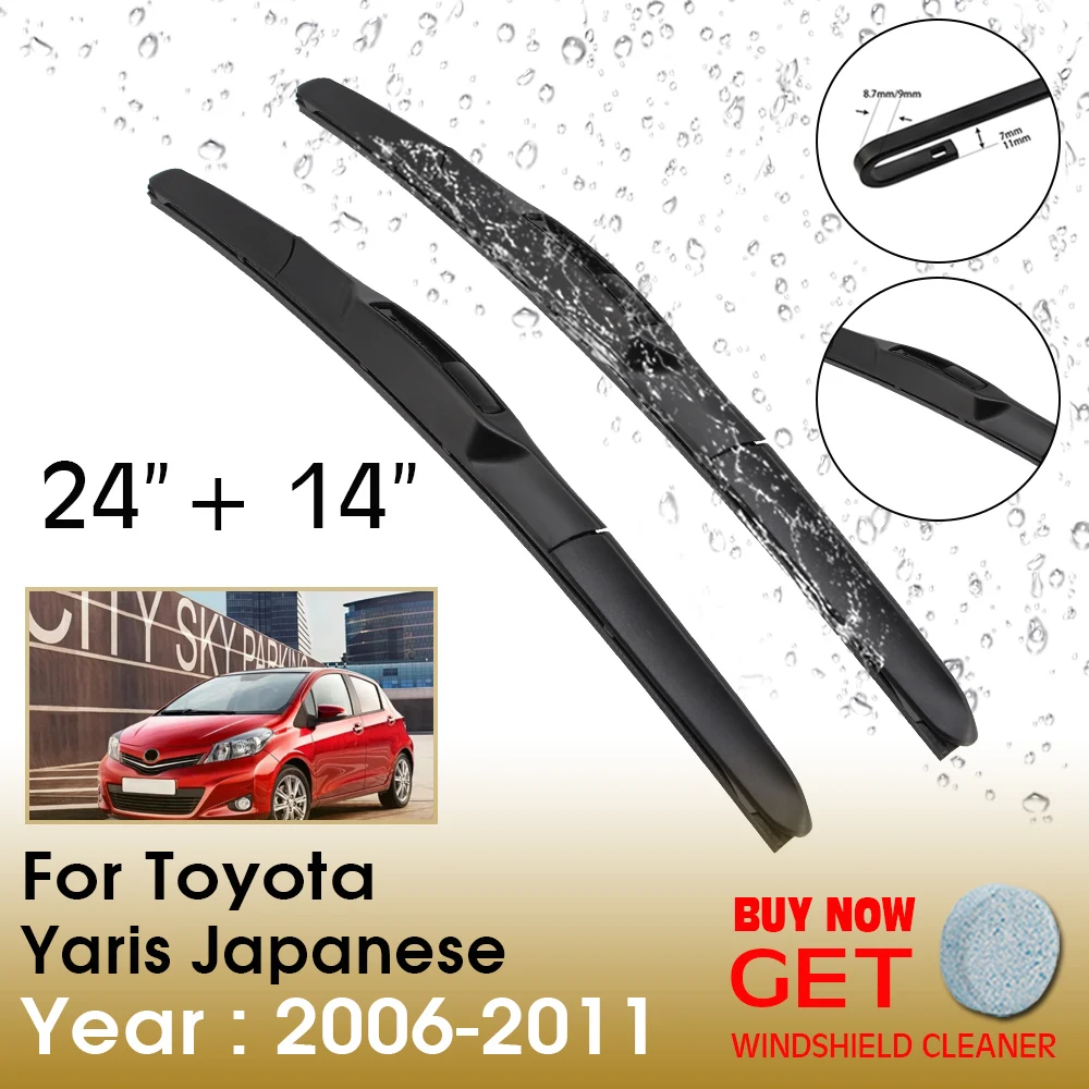 Car Wiper Blade For TOYOTA Yaris Japanese 24"+14" 2006 2011 Front