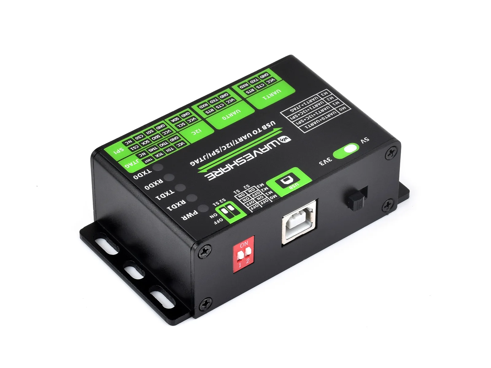 Waveshare USB to UART, I2C, SPI, JTAG ȯ,  ̽ , 3.3V  5V  ȣ ȣȯ