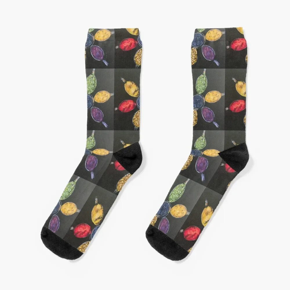 

Reflections of Indian Spices Socks Non-slip cute Wholesale hiphop Men Socks Luxury Brand Women's