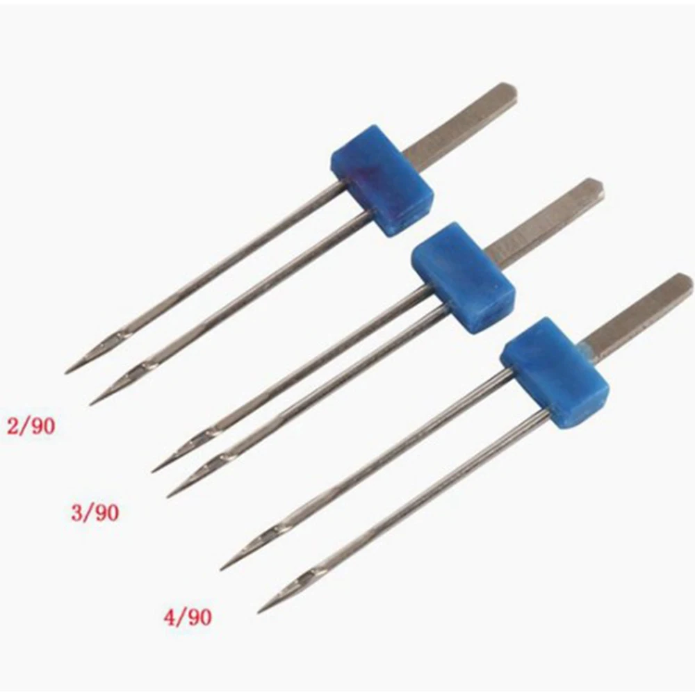 6Pack Double Twin Needles Wrinkled Needle with 2 PCS 9 Groove Pintuck Presser Foot for Sewing Machine Accessories 5FM