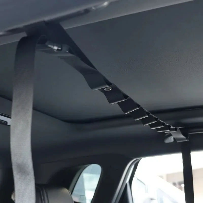 Car Clothes Hanger Bar Rear Trunk Hanging Rope for Coat Suit Auto SUV Telescopic Cloth Racks Outdoor Camping Travel Accessories