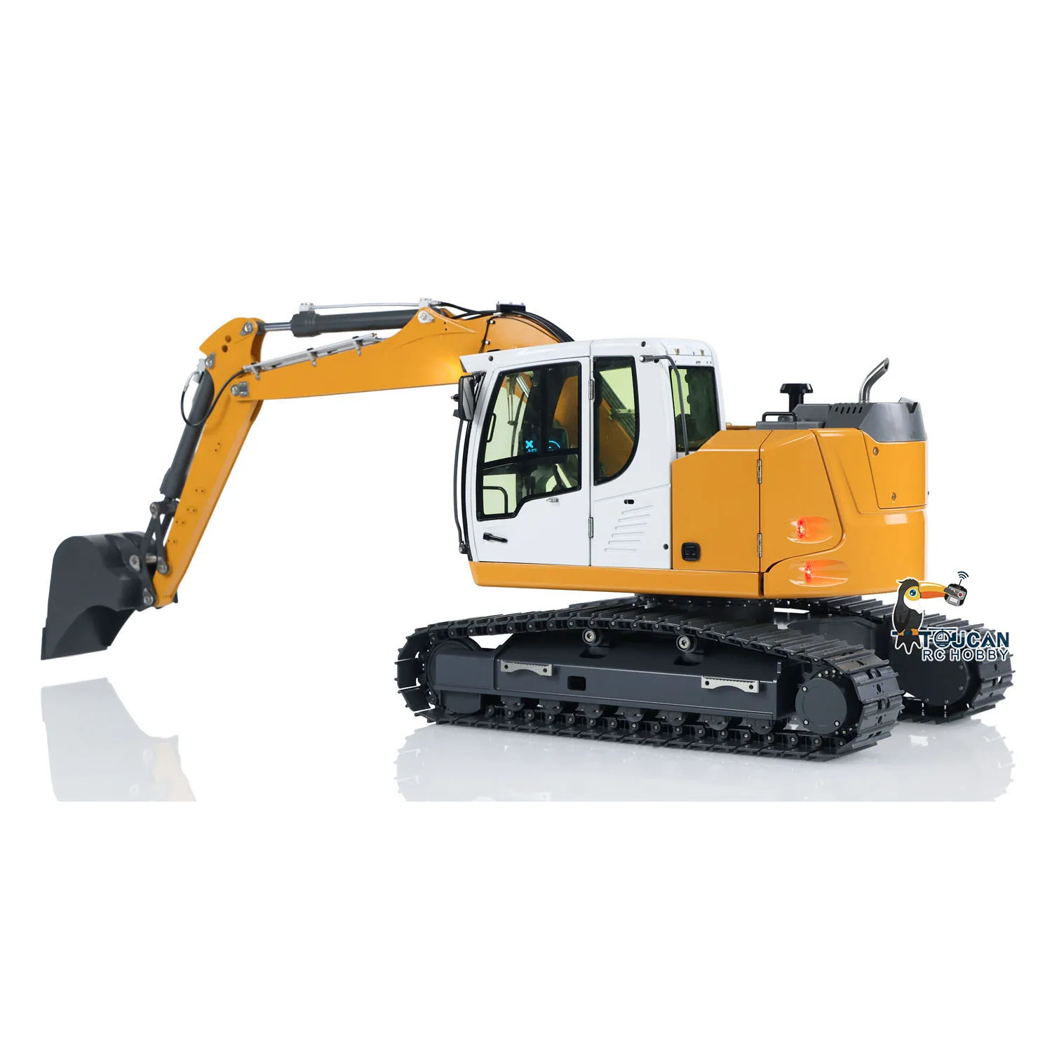 JDM-208 1/14 R920 RC Hydraulic Excavator Metal Radio Control Painted Finished Digger Model ST8 Light Truck Cars Toys for Boys 3