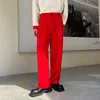 Red Suit Pants Men Fashion Social Mens Dress Pants Korean Loose Straight Wide Leg Pants Mens Oversized Formal Trousers M-XL 1