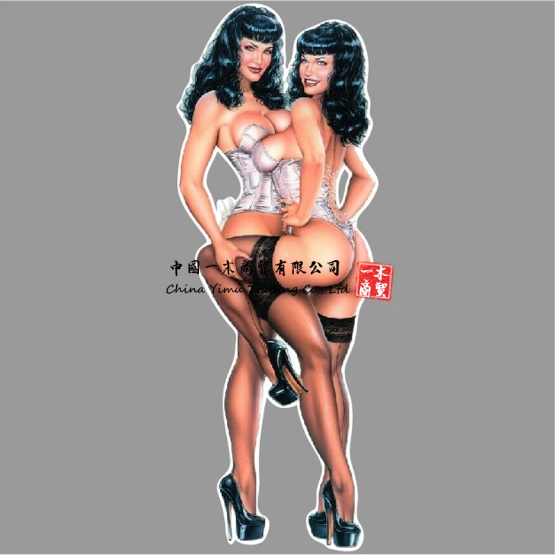 

Lingeri Bettiepage Pinup девушка Наклейка виниловая мотоциклетная наклейка стринги