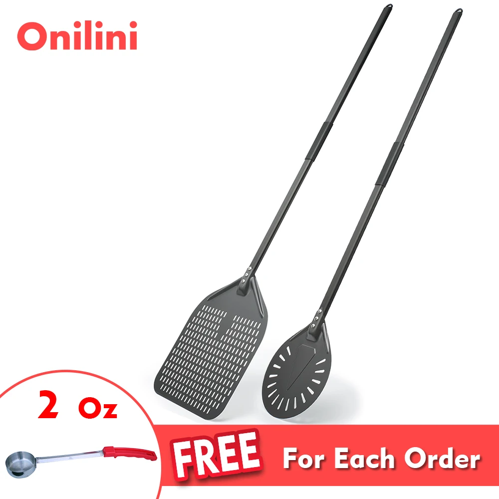 

Onilini Hard Anodized Pizza Peel Long Handle Set Commerical Pizzas Shovel Almuinum Alloy Handle Pizza Paddle Oven Accessories