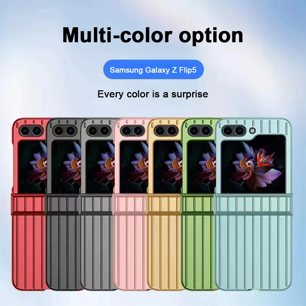 

Macaron Luggage Fashion Phone Case For Samsung Galaxy Z Flip 5 Folding Screen 360° All Inclusive Anti-bump Protection Case Cover