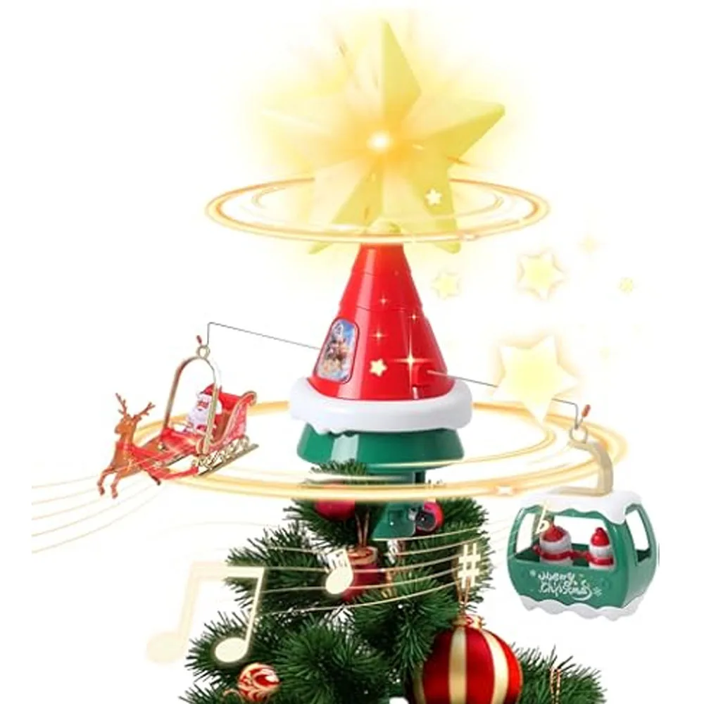 Christmas Train Set Santa Claus Decoration, LED Christmas Tree Decor ...