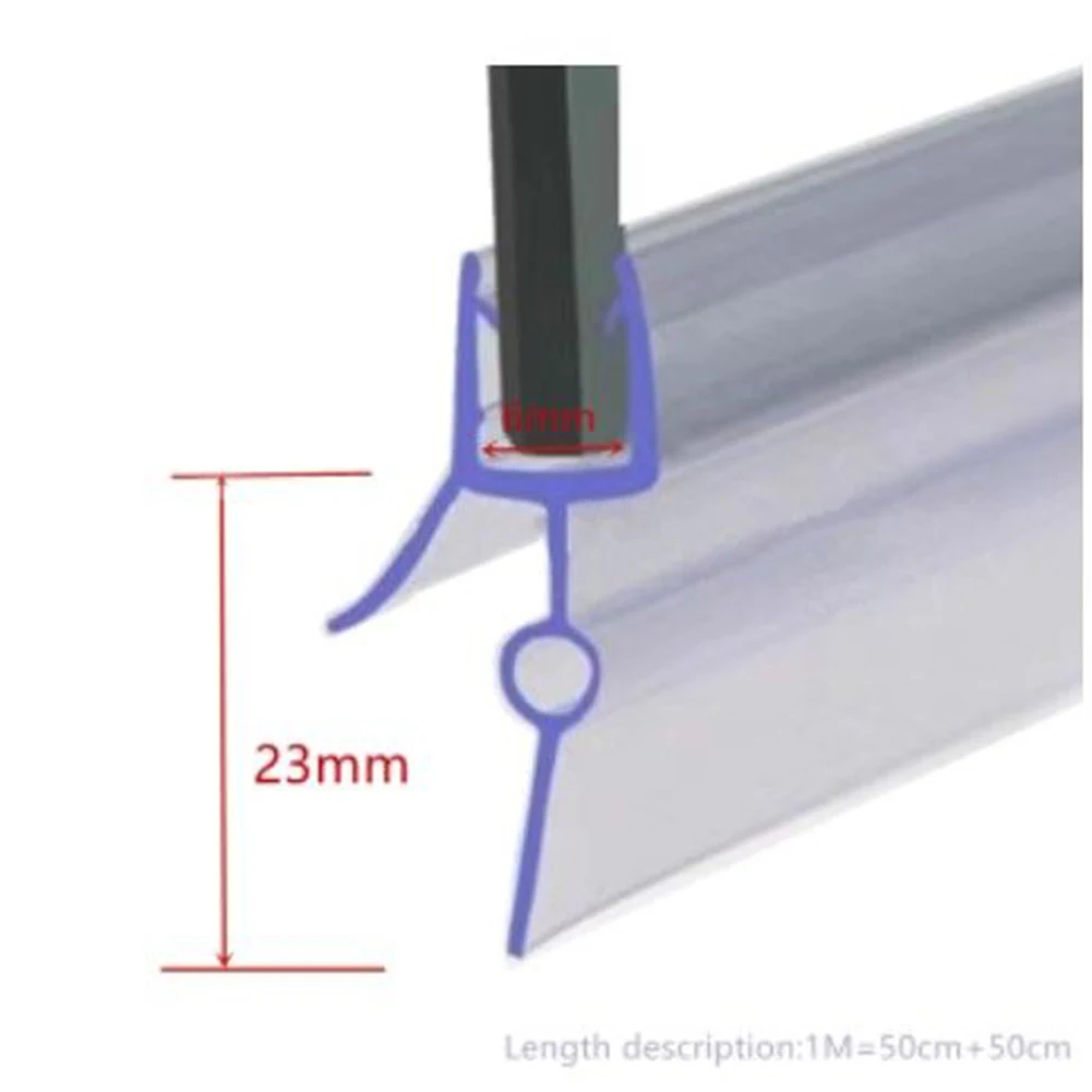 Lot De 2 Joints D'étanchéité Pour Porte De Douche - Transparent, 100 Cm - Pour Verre 5-6 Mm - Sans Colle, Installation Facile