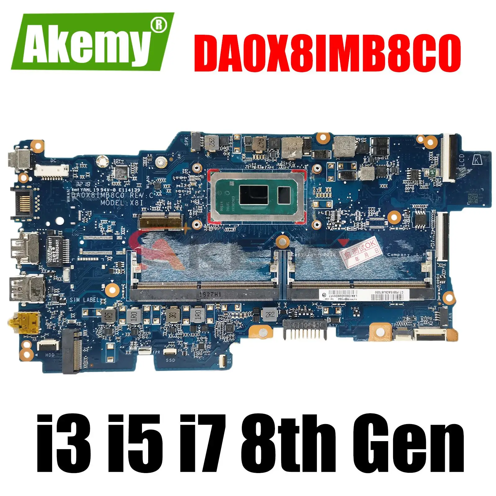 

DA0X8IMB8C0 For HP Probook 430 G6 HSN-Q14C Notebook Mainboard with i3 i5 i7 8th Gen CPU DDR4 Motherboard
