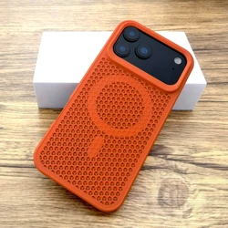 Deluxe Heat - Dissipating Magnetic Case with Magsafe Wireless Charging Support for iPhone 12 Pro Max (Orange)