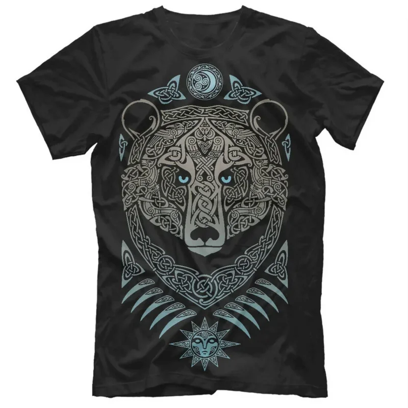 

Креативная Мужская футболка с коротким рукавом и круглым вырезом, футболки с графическим рисунком, Мужская одежда, футболка с надписью «русский дух», «славянские медвежьи руны»