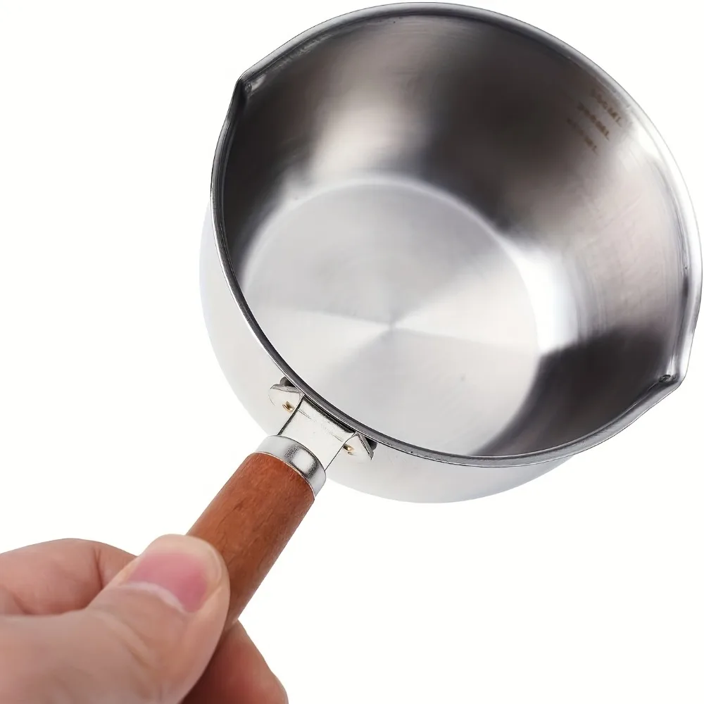 10oz Stainless Steel Wax Melting Pot with Wooden Handle 5