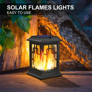Solar Lanterns Outdoor Waterproof Flickering Flame Solar Lantern LED Hanging Lanterns Decorative Outdoor Solar Lights for Garden 1