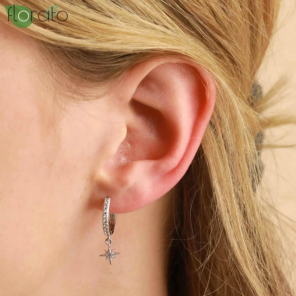 925 Sterling Silver Needle Elegant White Zircon Crystal Earrings Vintage Tassel Hoop Earrings for Women Luxury Wedding Jewelry 4