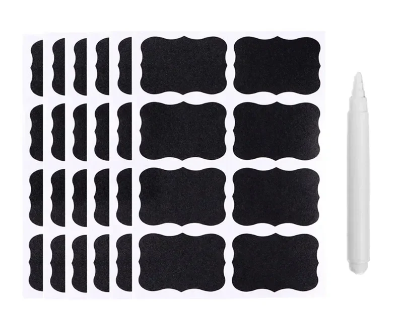 Description Picture 6 of item48/96pcs Blackboard Stickers White Pens Marker Waterproof Chalkboard Kitchen Spice Label Sticker Home Jars Bottles Tags Labels