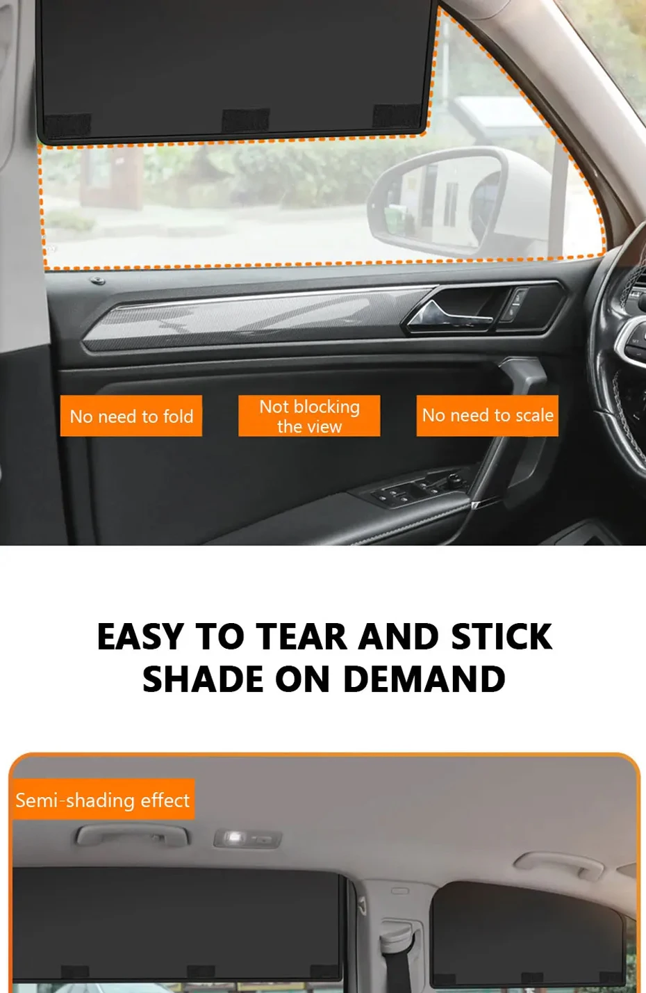 Magnetische Auto-Fenster-Sonnenschutzabdeckung mit Verdicktem Mittelklebeband-Design, UV-Schutzvorhänge, Sonnenschutzabdeckungen für Auto-Zubehör – Detail 5