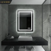 LUVODI 28x36" Rectangle LED Bathroom Mirror Touch Screen Lighted Bath Vanity Mirror with Diming Lights Anti-fog