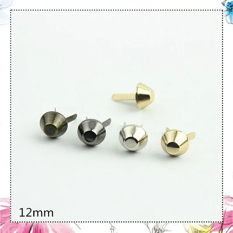 500Pcs 12mm Metal Feet Buckle Caps Studs Two-Legged Fasteners Colored Bottom Nail for Bags Shoes DIY Hardware Accessories