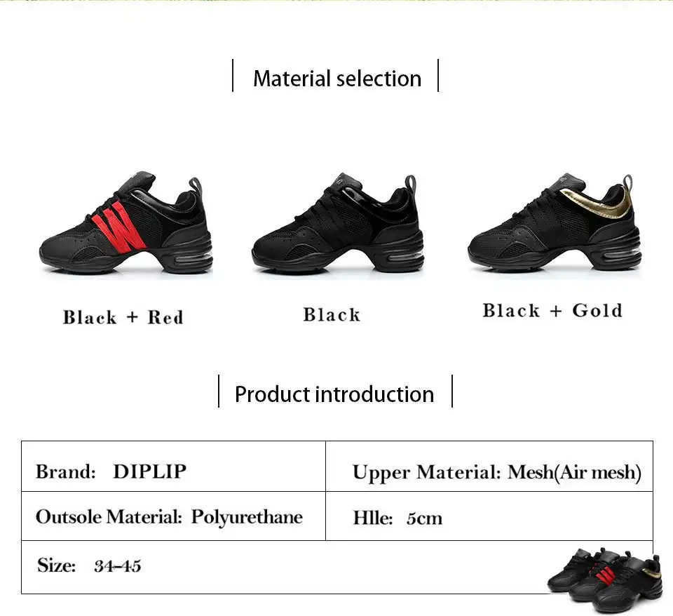 Diplip Dance Sneakers Women Jazz Dance Shoes for Modern Sneakers Mesh Breathable Shoes Ladies Outdoor Soft Bottom Sports Shoes