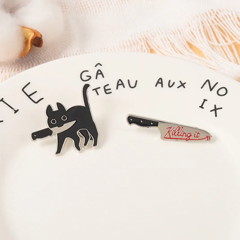 Cartoon Brooch Cute Kitten Brooch Pin Backpack Jacket Shirt Accessories Button Pin Collar Alloy Badge