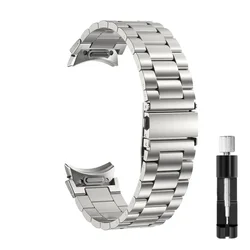 Elegant Stainless Steel Watch Strap - Premium Metal Bracelet - Galaxy 5Pro 45mm (Silver)