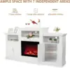 Electric Fireplace with Mantel,Fireplace TV Stand for TVs Up to 85'',Modern Entertainment Center,Storage,TV Console with Shelves 6